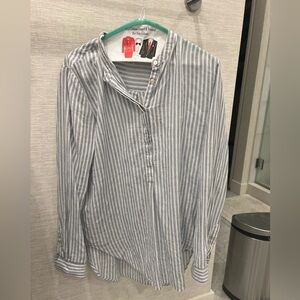 Birds of Paradise oversized women’s striped blouse